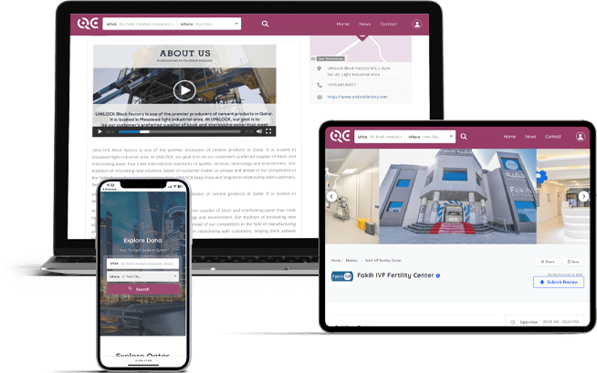 Qatar commercials website has a responsive design